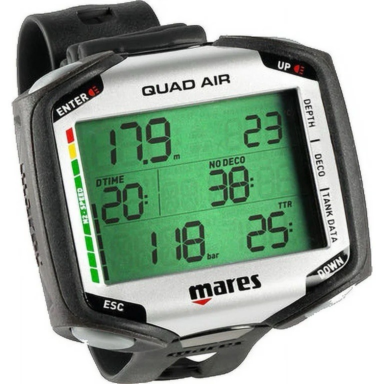 New Mares Quad Air Dive computer - Black & Silver, One Size - Open Box