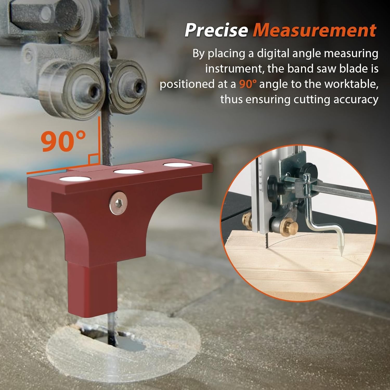 Precision Alignment Tool Compatible with Bandsaw Table, Magnetic Adhesion