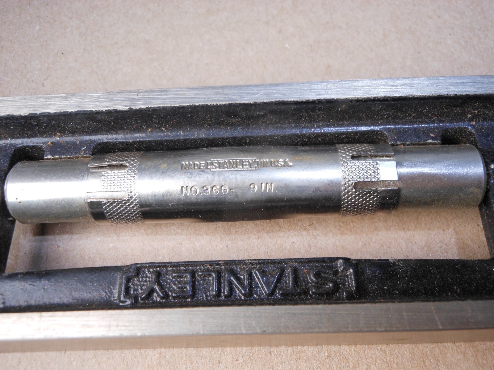 Vintage Stanley 36G 9" Cast Iron Level 3 Vial