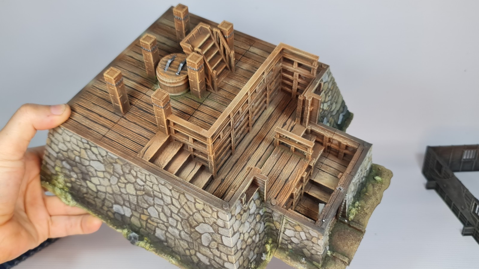 Hatsume 3D Printed Japanese Castle 28mm Miniature for Tabletop RPG