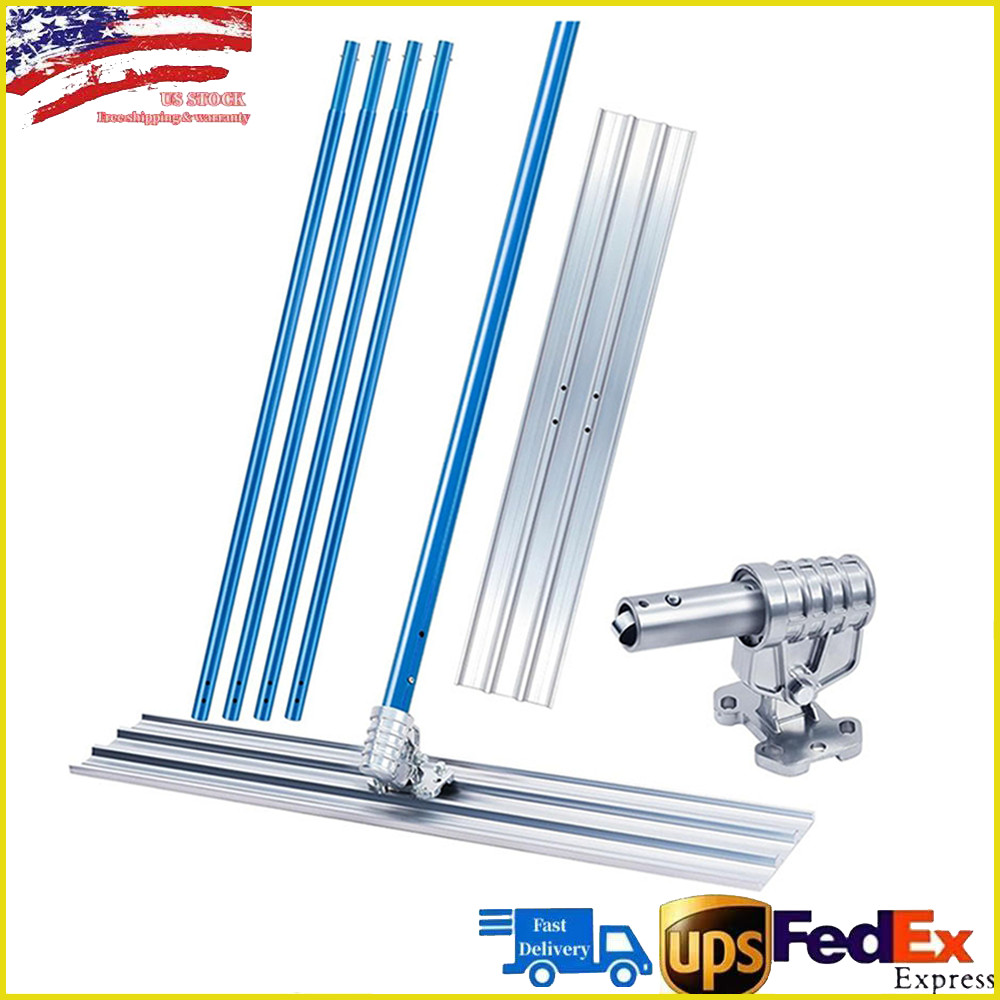 Aluminum 48"x8" Bull Float Concrete Tools with Adjustable Bracket & 4 Handles