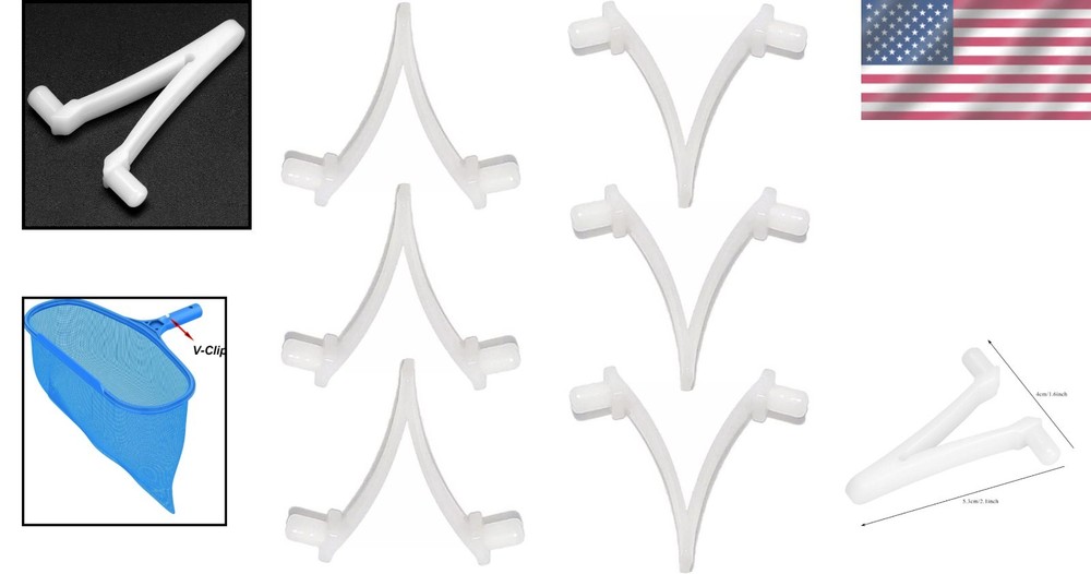 Versatile 6 Pack Butterfly Clips for Pool Maintenance - Durable Plastic Design