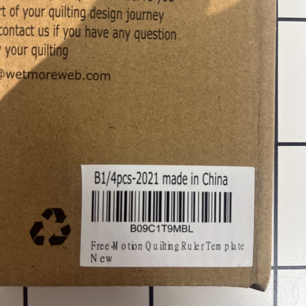 4PCS Free Motion Quilting Template