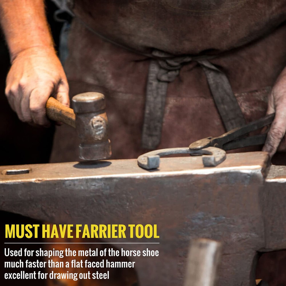 61B 36 OZ Blacksmith Farrier Rounding Hammer Tool For Blacksmithing Forging