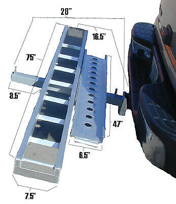 MotoProducts Aluminum Motorcycle Dirt Bike Carrier Trailer Hauler 2" Hitch Rack