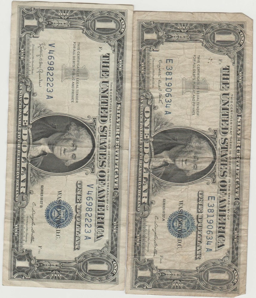 2 1957-1-A -1-B Series Silver Certificates