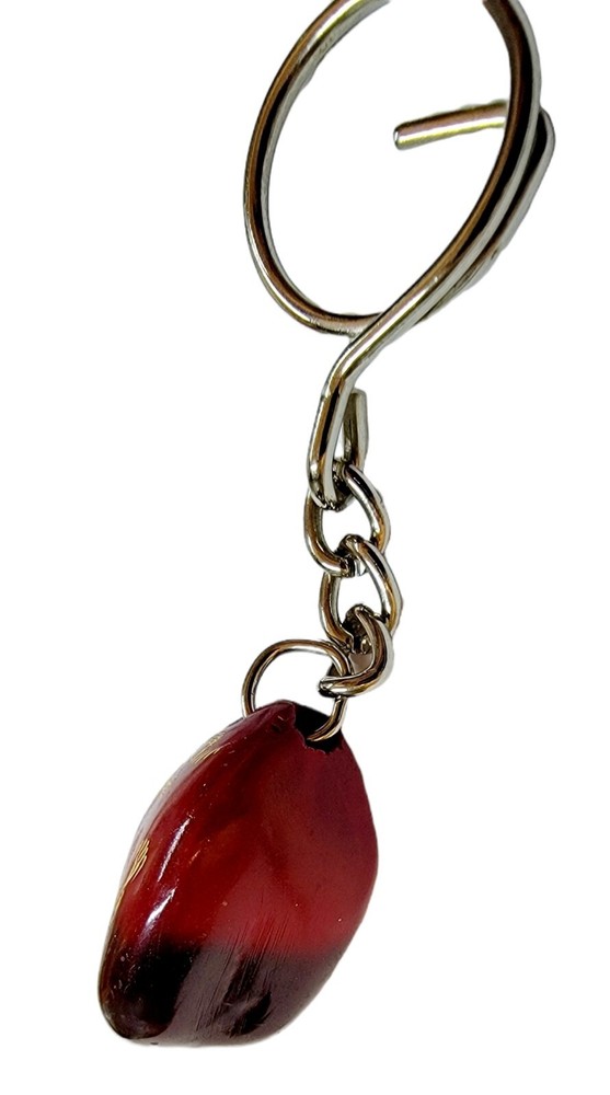 Artisan Bamboo Etching Keychain Multitone Resin Stone Sculpted Etched Keyring