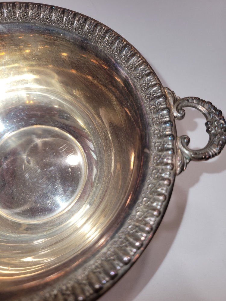 Wilcox IS Intern'l Silver Plate Brandon Hall Handled Sauce Bowl w Under Plate