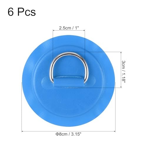 D-Ring Patch Stainless Steel D-Ring PVC Patch Pad No Glue Include for Blue