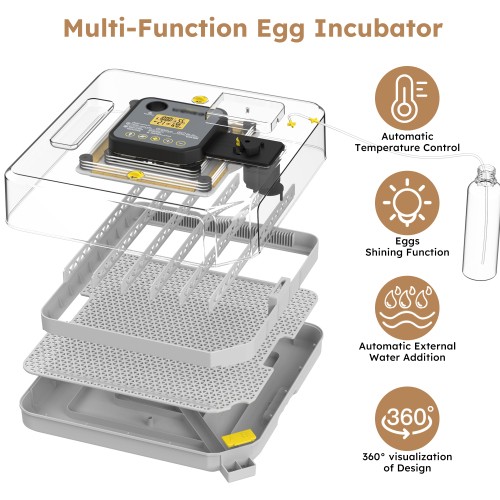 Incubators for Hatching Eggs, 48 Egg Incubator with Automatic Egg Turning