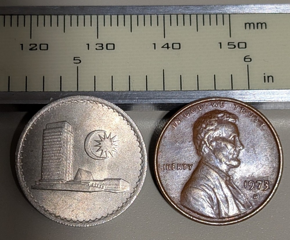 1967 Malaysia 10 Sen Circulated KM# 3