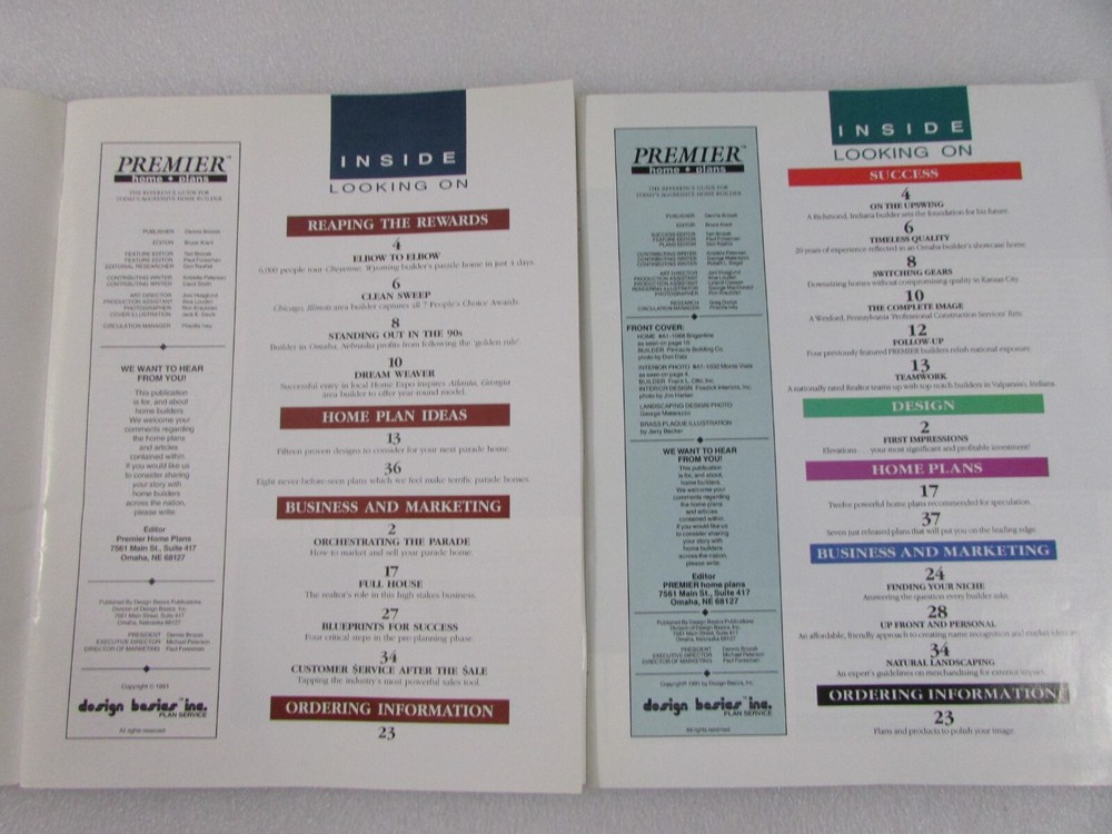 4 Premier Home Plans Catalog: Reference Guide for Today's Home Builder '91 '92