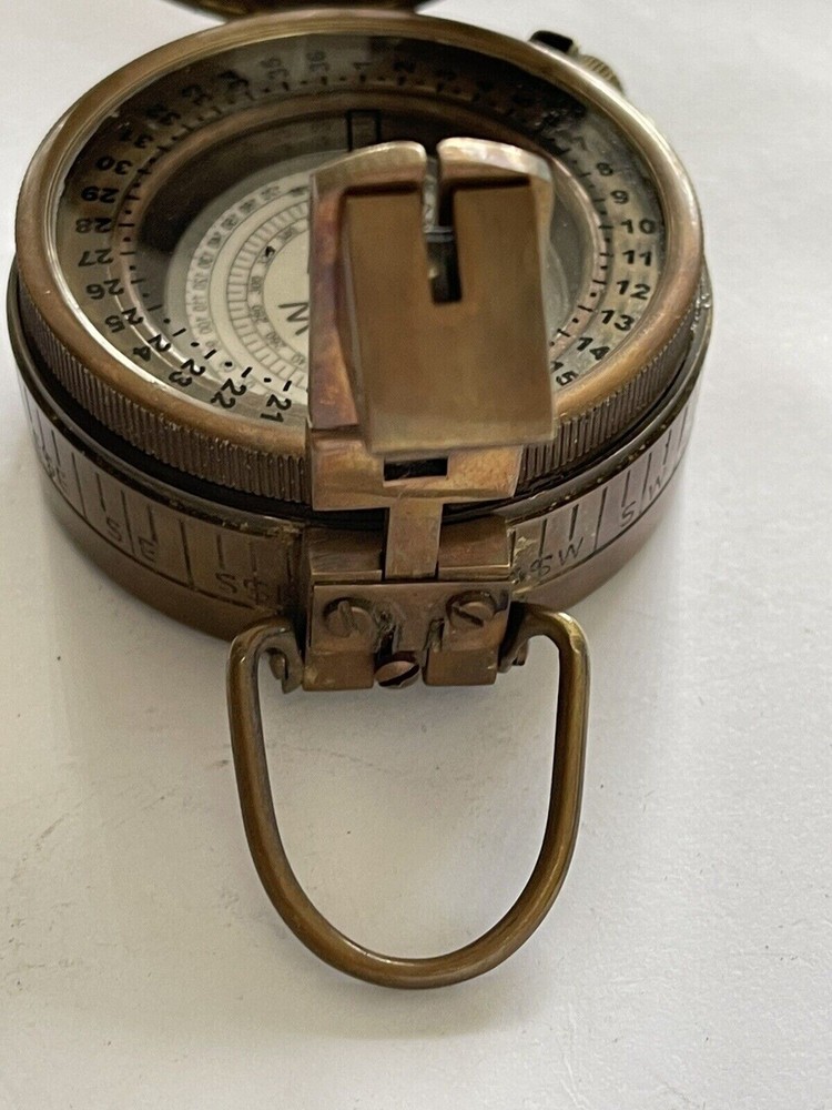 Solid Brass Engineer Survey Prismatic Compass With Leather Case