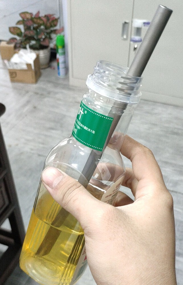 1pcs EDC TA1 Titanium Drinking Straw Ti sucker Tableware 18cm/20cm