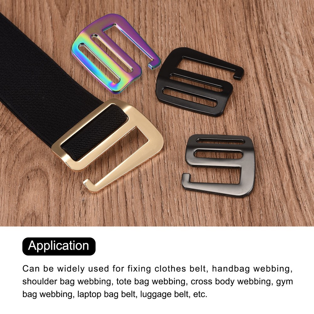 1.5" Webbing Release G Hook Buckle Adjuster for Backpack Strap, 2Pcs Matte Black