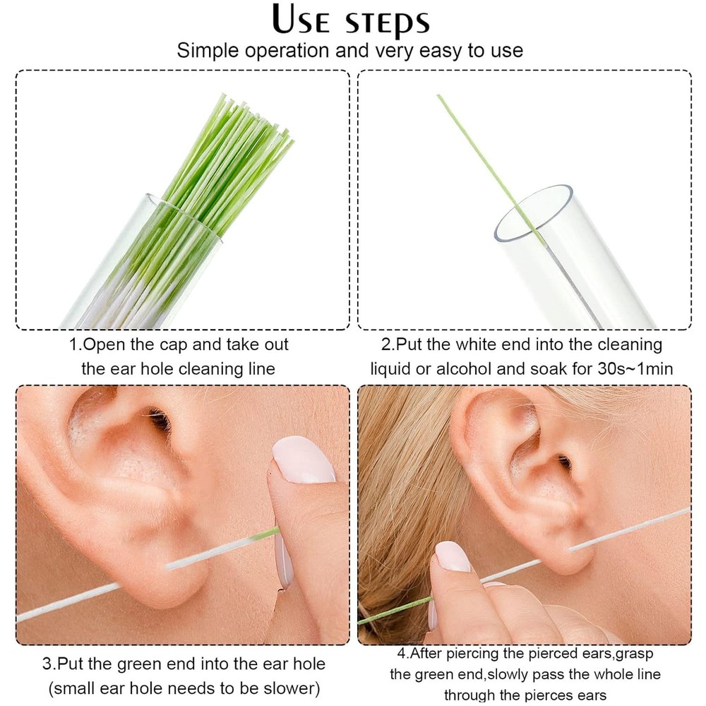 Three hundred sixty ear piercing cleaning floss sticks.