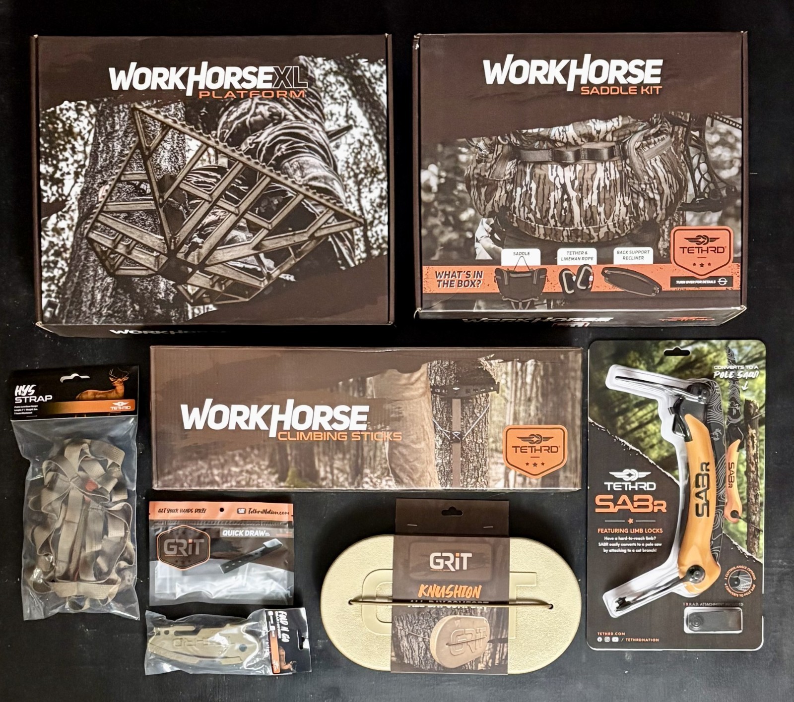 Tethrd Grit Bottomland Saddle Kit Workhorse Sticks XL Platform Combo Package New