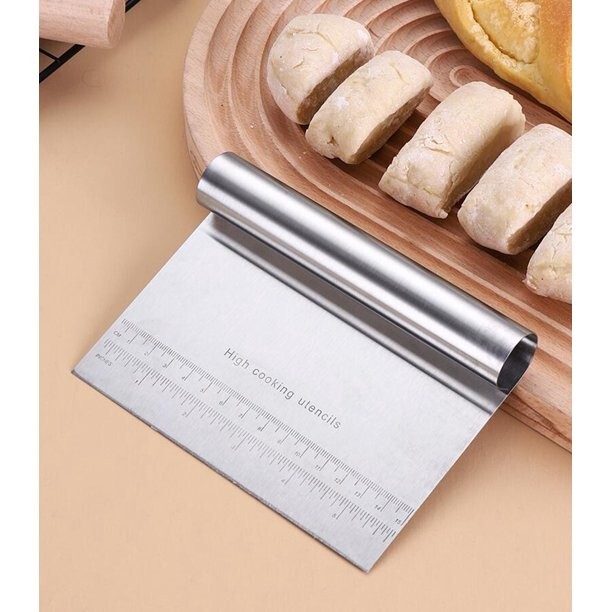 1Stainless Steel Bench Scraper / Chopper With Ruler Dough Cutter Chopper Kitchen