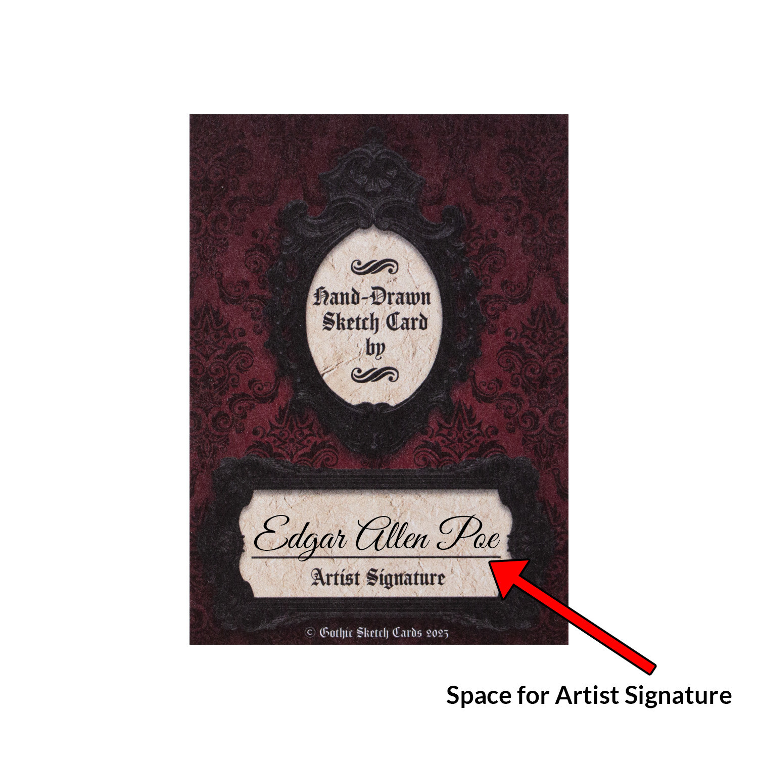 🕷️Gothic Sketch Cards - Blank Trading Cards 2.5x 3.5 - 32pt Thick - 5 Cards🕷️