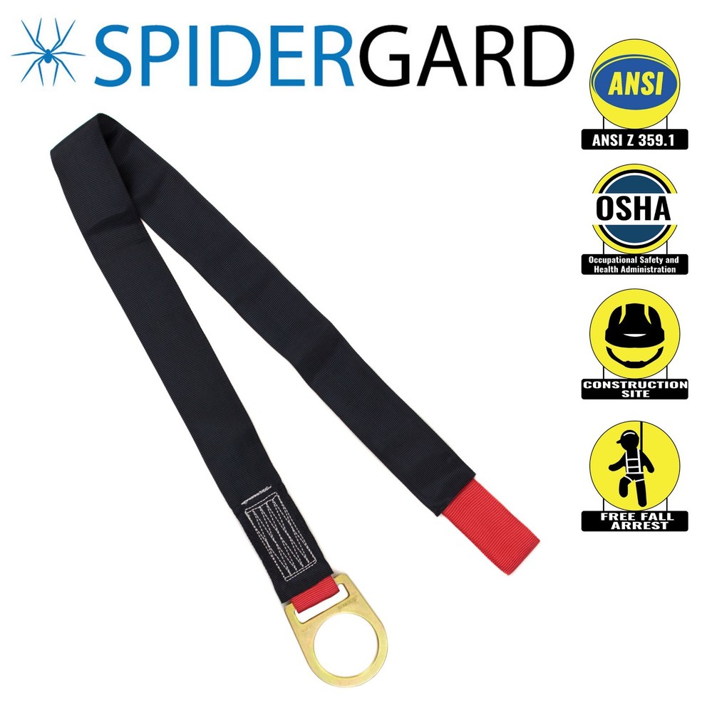Fall Protection 4-Foot Loop and D-Ring End Concrete Anchor Strap SPA201