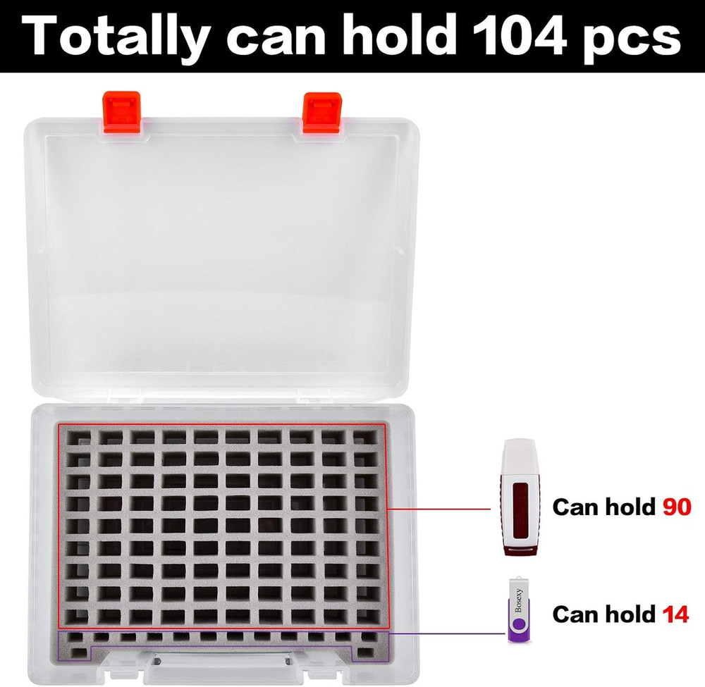 Flash Drive Case USB Memory Stick SD Card Storage Organizer- Holds 134Pcs Thumb
