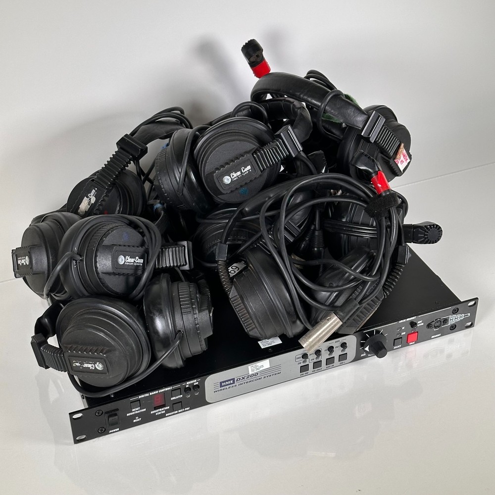 HME DX200 Wireless Intercom System Base Station w/ x8 ClearCom Headsets