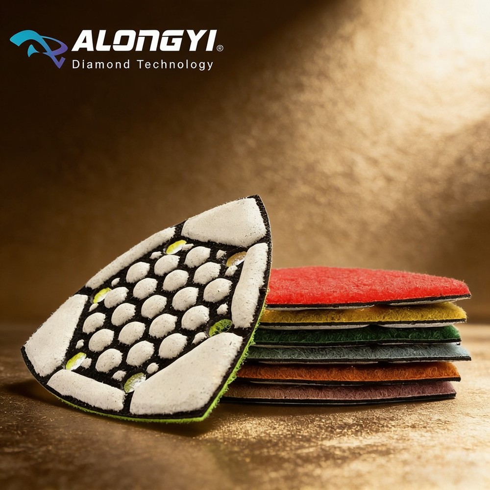 3"7PcsTriangular Oscillating Sanding Pad for Dry Grinding Concrete Stone Edges