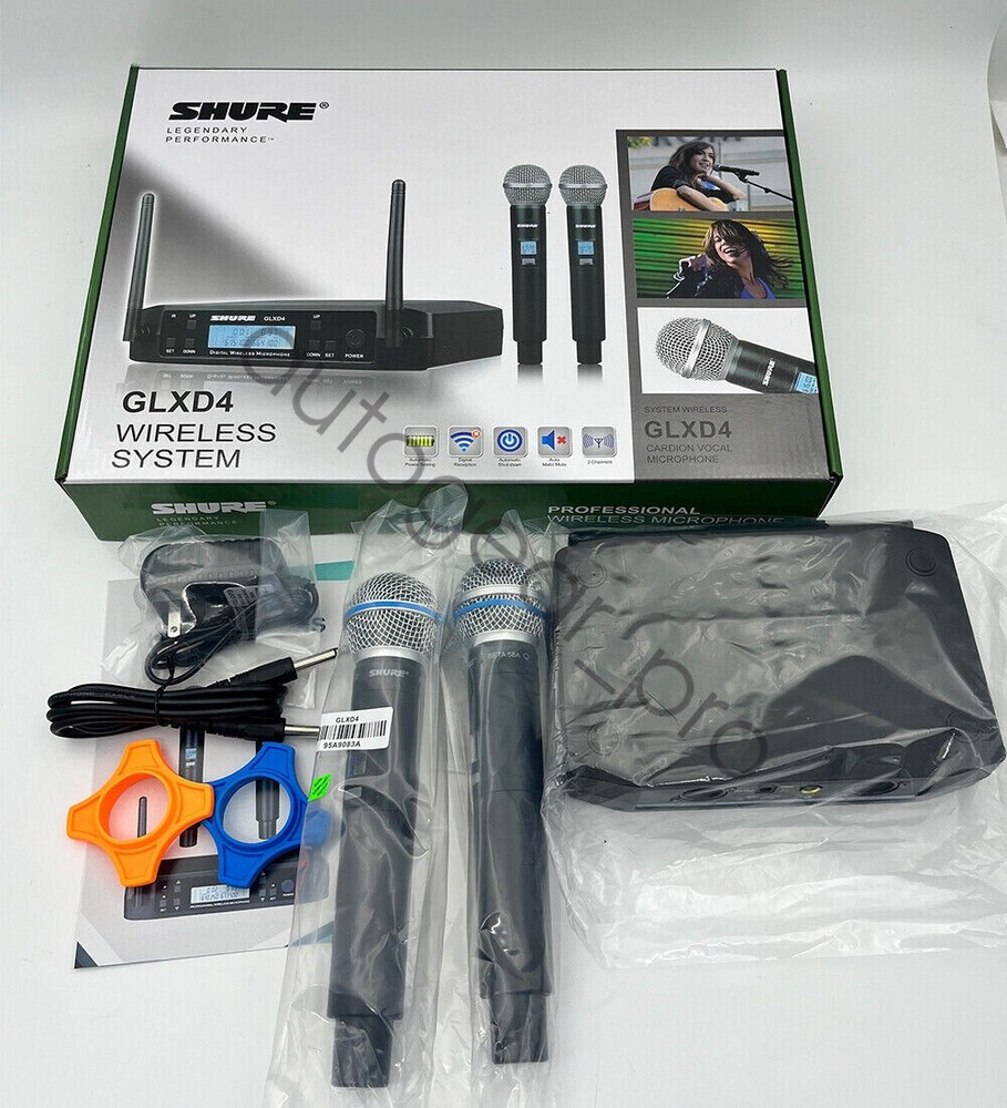 GLXD4+BETA58A Shure Vocal Dual Channel Wireless Microphone System UHF Handheld