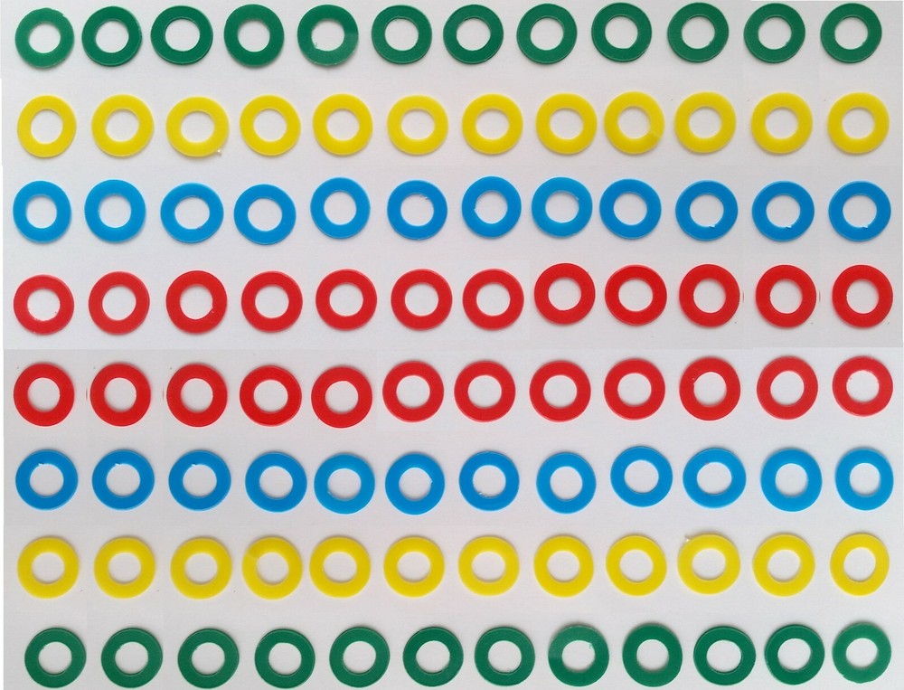 Poly \ Nylon Washers, 80 X All Purpose, all Sizes, thin colorful washers