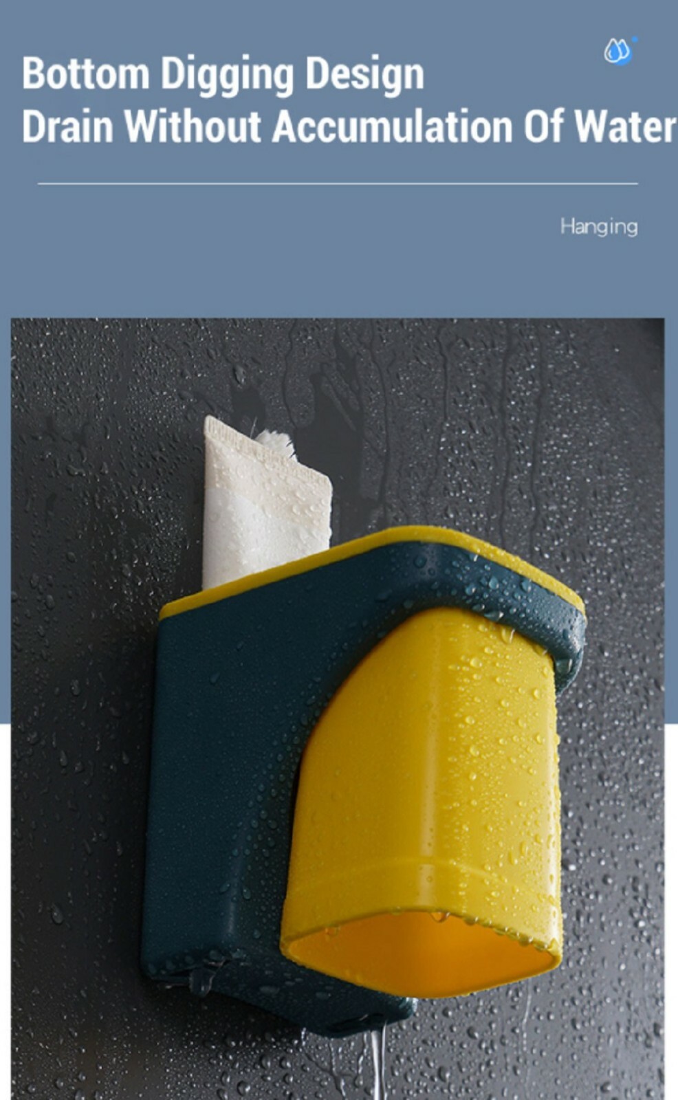 Wall Mounted Toothbrush Holder & Magnetic Cup – Space-Saving Toothpaste Organize