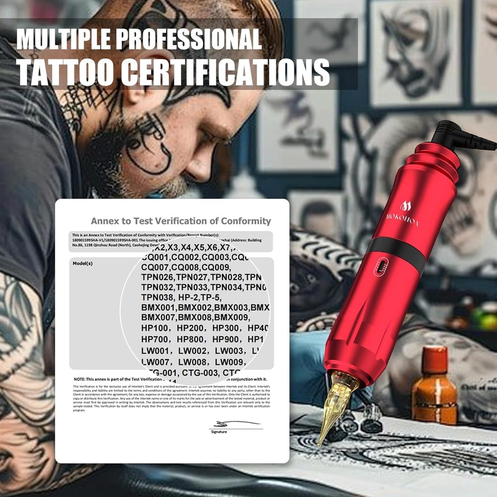 Tattoo Gun Kit Complete Kit, Machine for Standard, Red