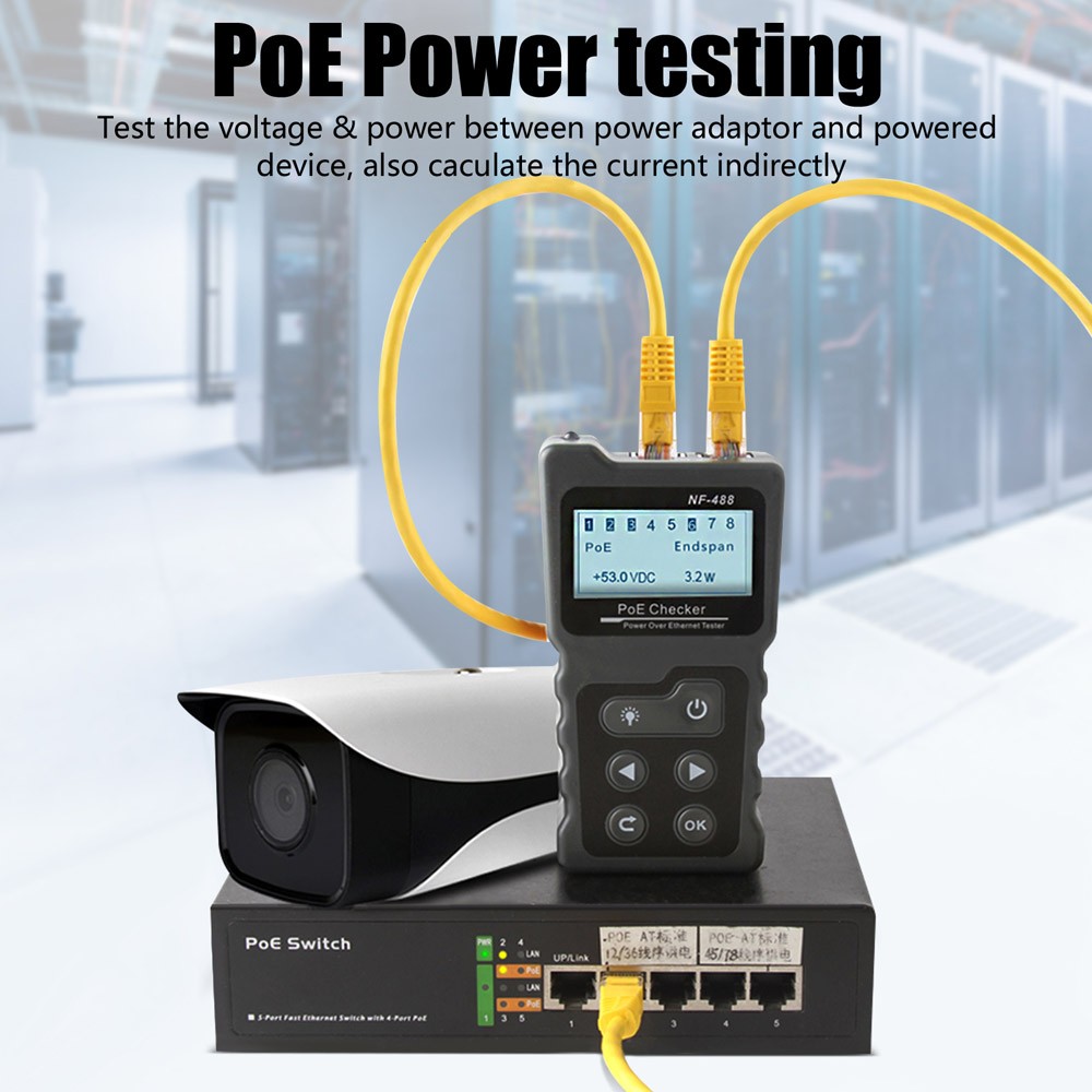 PoE Tester Inline Tester Power Over Ethernet Voltage Current Test NF-488 USA