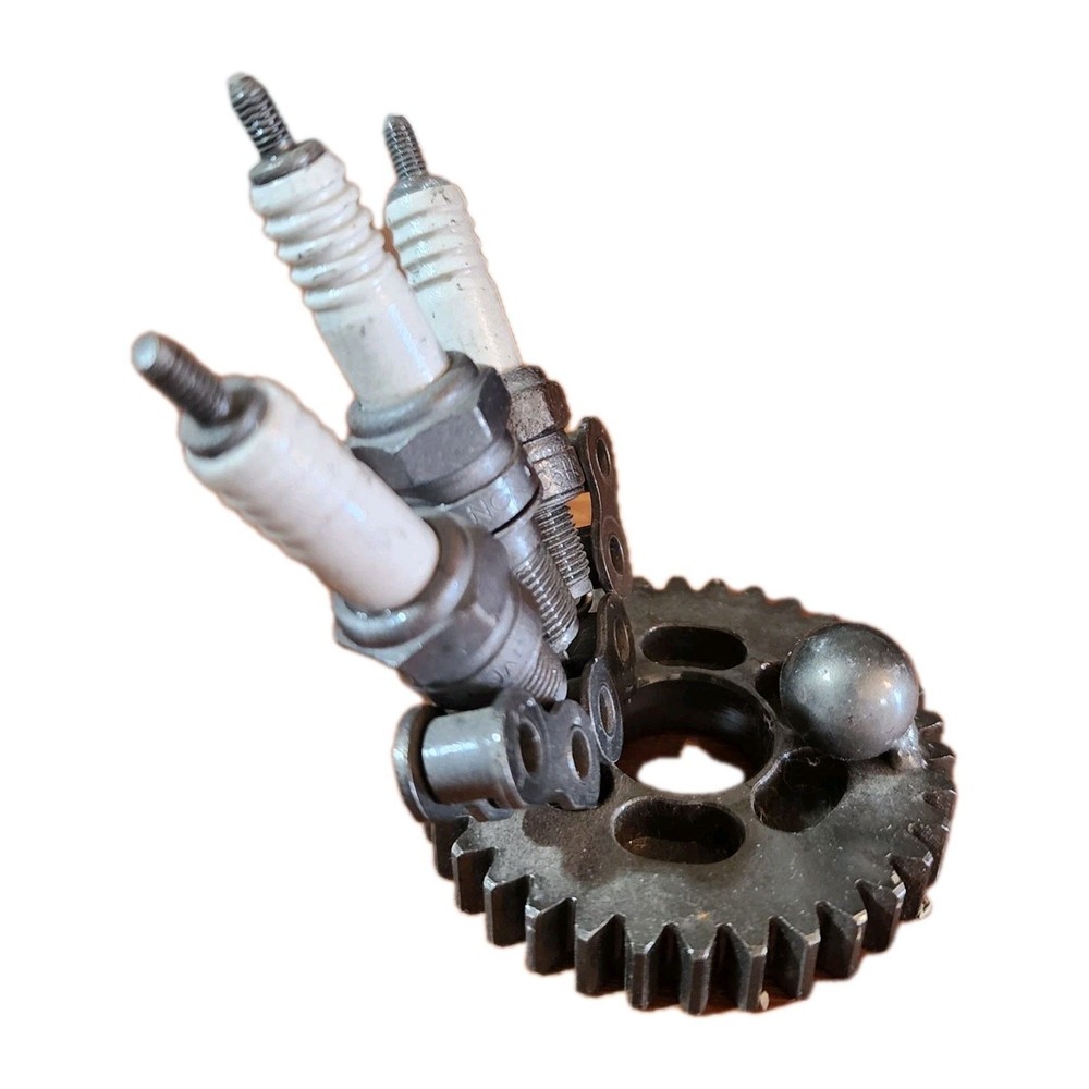HandMade Metal Hardware Design Gears Chainlink Sparkplug Statue