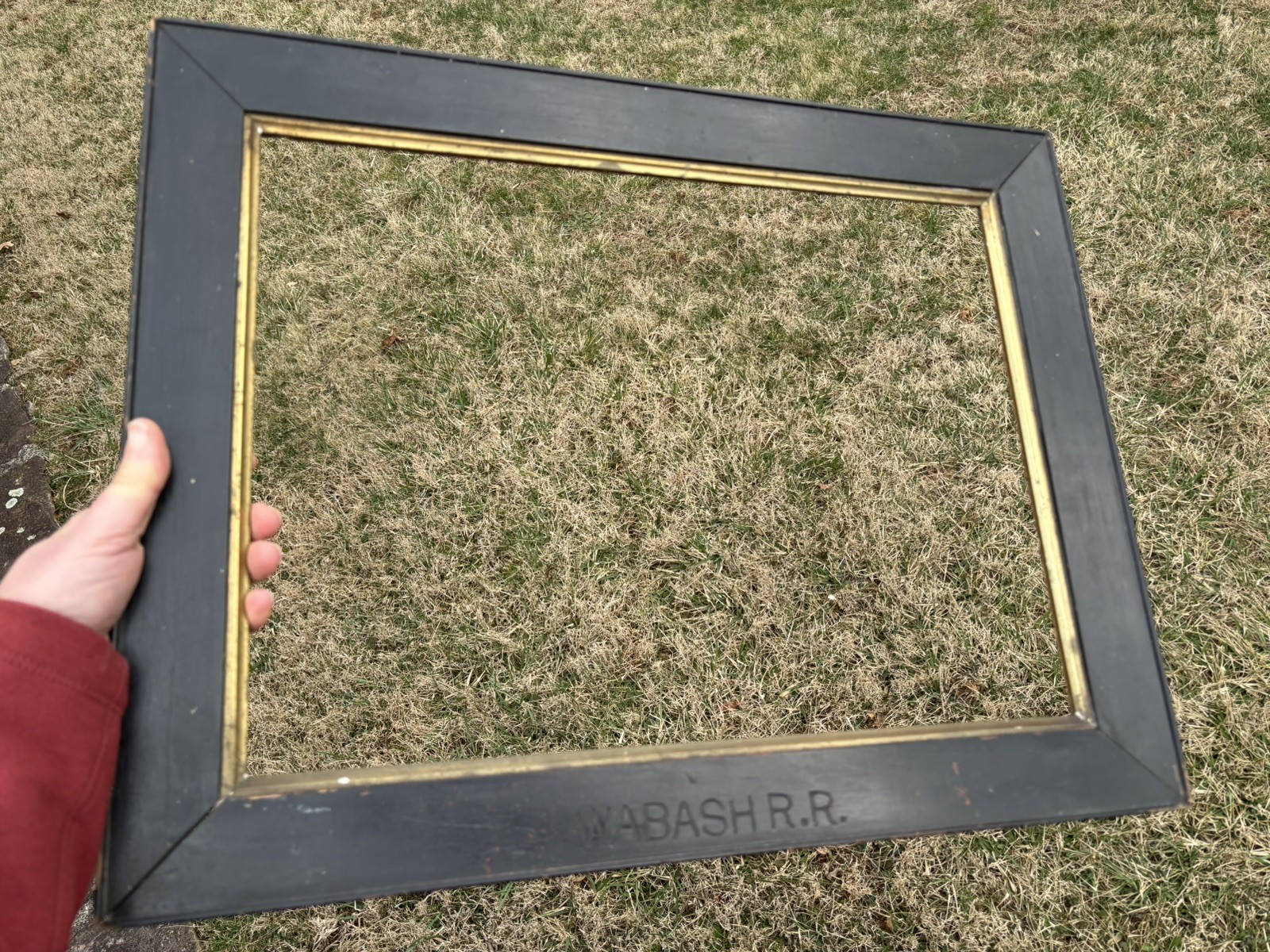 WABASH RR Railroad Antique late 1800s Picture Frame with original Gold Fillet