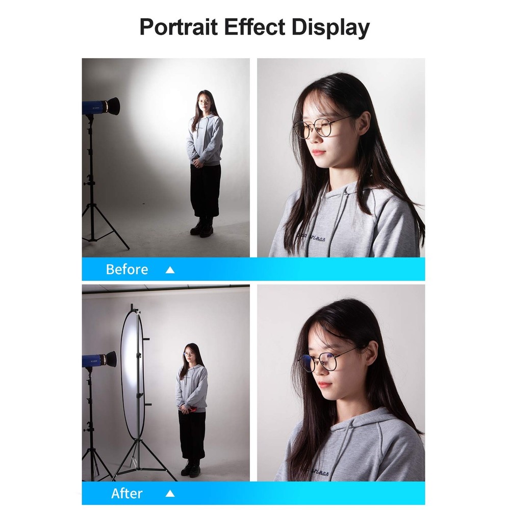 59x39in Pop-up Soft Light Diffuser Kit, with 6.6 Ft Light Stand & Clip Holder...