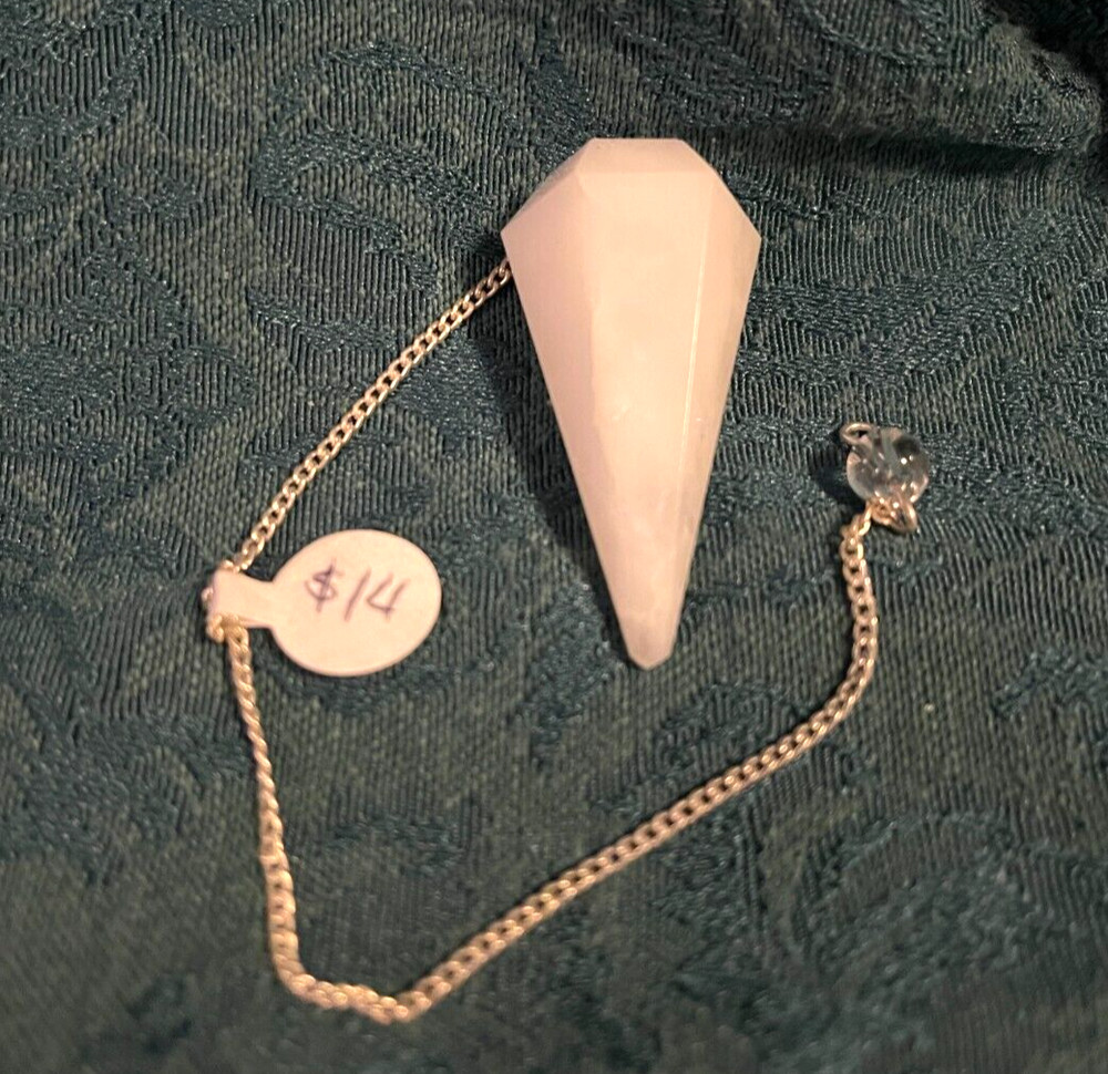 Beautiful Milky White Agate Pendulum with 12 Facets - Includes Storage Pouch!