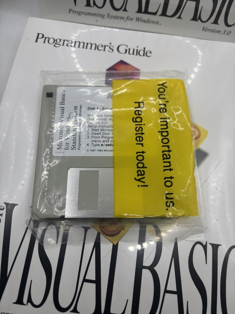 Microsoft Visual Basic 3.0, 3.5 Inch Disks Standard Edition Windows