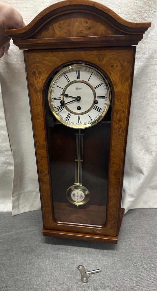 Hermle Westminster Chime Wall Clock Key Wind Pendulum Germany Working