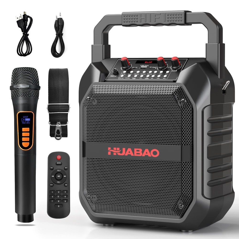 Karaoke Machine, Portable Bluetooth Speaker with Wireless Microphone for Adul...