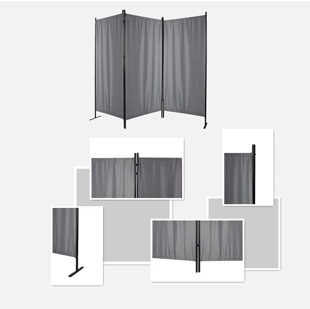 3 Panels Grey Room Divider