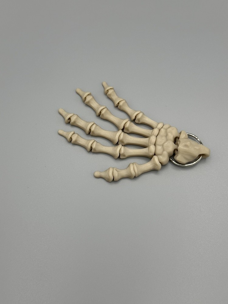 Flexi Skeleton Hand Keychain Charm Keyring Zipper