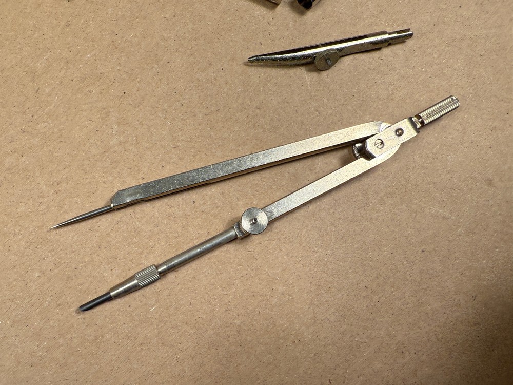 Vintage Waltham Drawing Instruments Small Case Germany Circle Drafting Compass