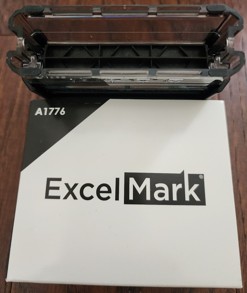 Self inking stamp "Address Correction Requested" in green #10 font
