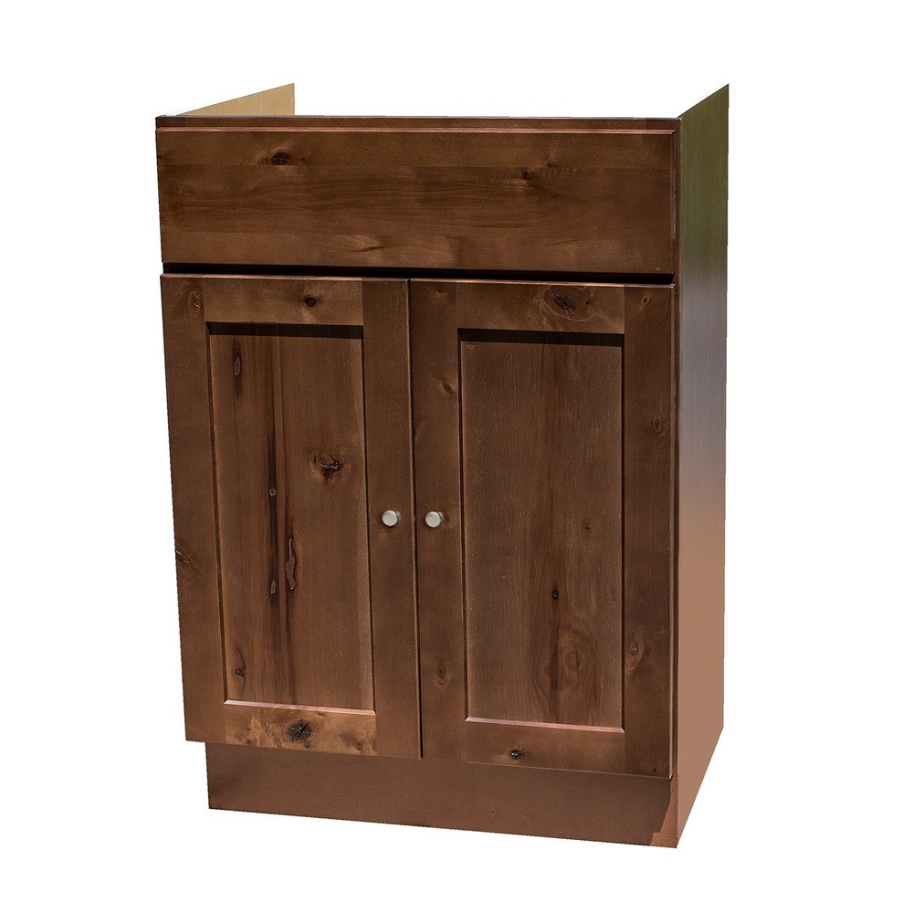 Rustic Walnut 24" x 18" Shaker vanity cabinet