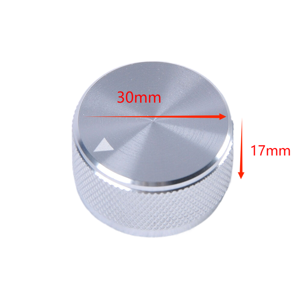 2pcs Potentiometer Volume Control Knobs Aluminum Silver 30x17mm Guitar Amp