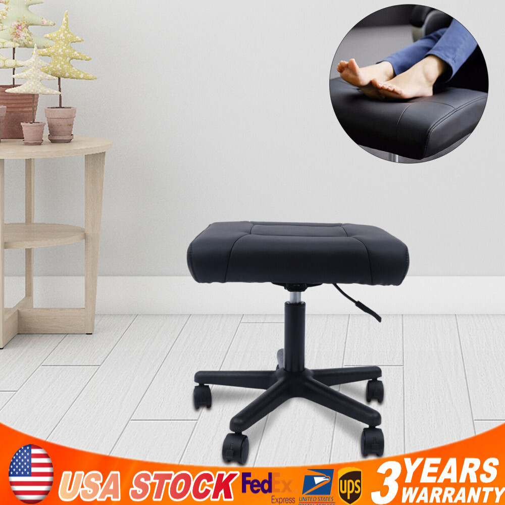 Footstool on Wheels, 15-20'' Height Adjustable, Rolling Stool Foot Rest stool