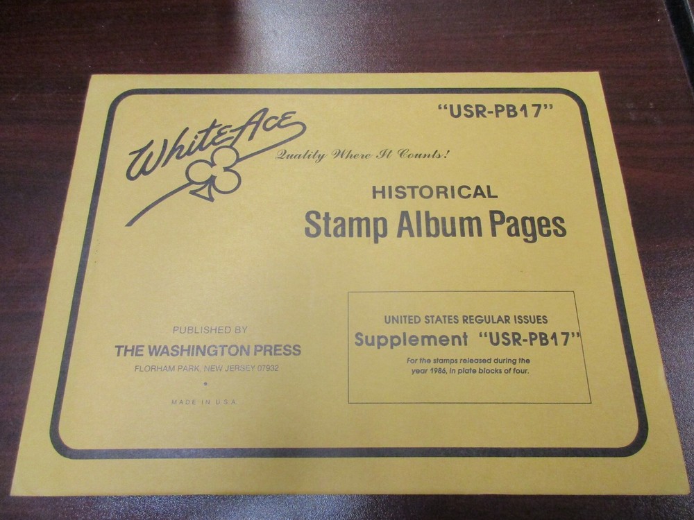 "WHITEACE"HISTORICAL STAMP PAGES #U.S. REGULAR ISSUE #USR-PB17,1986 W/FREE SHP.