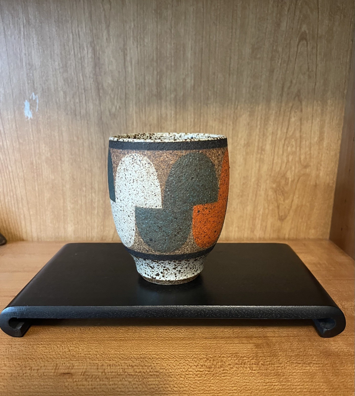 Kat & Roger Modernist Abstract Design Handmade Ceramic Cup