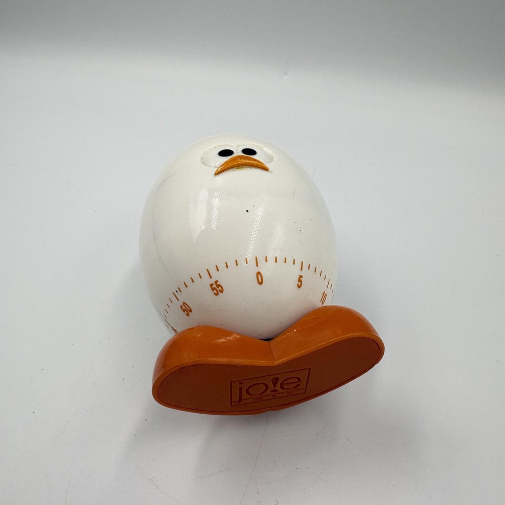Joie Egg Kitchen Timer White Plastic Mechanical 60 Minute Chicken Cute Design