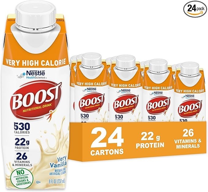 Boost Very High Calorie Vanilla Nutritional Drink – 22G Protein, 24 pack